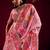 Pink modal pashmina handloom zari weaving saree with blouse