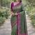 Sea green soft silk banarasi jacuard work designer party wear saree with unstitched blouse piece