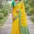 Yellow soft silk banarasi jacuard work designer party wear saree with unstitched blouse piece