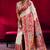Off white modal pashmina handloom zari weaving saree with blouse
