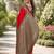 Red soft silk banarasi jacuard work designer party wear saree with unstitched blouse piece