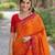 Orange soft silk banarasi jacuard work designer party wear saree with unstitched blouse piece