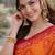 Orange soft silk banarasi jacuard work designer party wear saree with unstitched blouse piece