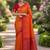 Orange soft silk banarasi jacuard work designer party wear saree with unstitched blouse piece