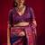 Navy blue modal pashmina handloom zari weaving saree with blouse