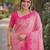 Pink soft silk banarasi jacuard work designer party wear saree with unstitched blouse piece