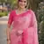 Pink soft silk banarasi jacuard work designer party wear saree with unstitched blouse piece