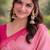 Pink soft silk banarasi jacuard work designer party wear saree with unstitched blouse piece