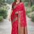Pink soft silk banarasi jacuard work designer party wear saree with unstitched blouse piece