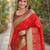 Red soft silk banarasi jacuard work designer party wear saree with unstitched blouse piece