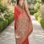 Red soft silk banarasi jacuard work designer party wear saree with unstitched blouse piece