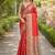 Red soft silk banarasi jacuard work designer party wear saree with unstitched blouse piece