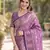 Lavender silk blend banarasi saree with unstitched blouse piece