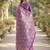Lavender soft silk banarasi jacuard work designer party wear saree with unstitched blouse piece