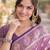 Lavender soft silk banarasi jacuard work designer party wear saree with unstitched blouse piece