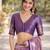 Lavender soft silk banarasi jacuard work designer party wear saree with unstitched blouse piece
