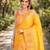 Yellow soft silk banarasi jacuard work designer party wear saree with unstitched blouse piece