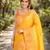 Yellow soft silk banarasi jacuard work designer party wear saree with unstitched blouse piece
