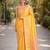 Yellow soft silk banarasi jacuard work designer party wear saree with unstitched blouse piece