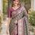 Sea green soft silk banarasi jacuard work designer party wear saree with unstitched blouse piece