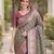 Sea green soft silk banarasi jacuard work designer party wear saree with unstitched blouse piece