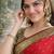 Red soft silk banarasi jacuard work designer party wear saree with unstitched blouse piece