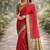 Red soft silk banarasi jacuard work designer party wear saree with unstitched blouse piece