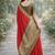 Red soft silk banarasi jacuard work designer party wear saree with unstitched blouse piece