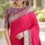Pink soft silk banarasi jacuard work designer party wear saree with unstitched blouse piece
