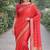Orange soft silk banarasi jacuard work designer party wear saree with unstitched blouse piece