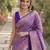 Lavender soft silk banarasi jacuard work designer party wear saree with unstitched blouse piece