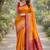 Orange soft silk banarasi jacuard work designer party wear saree with unstitched blouse piece