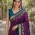 Wine soft silk banarasi jacuard work designer party wear saree with unstitched blouse piece