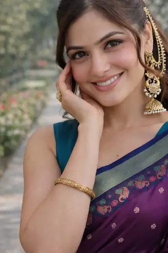 Wine silk blend banarasi saree with unstitched blouse piece