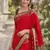 Red soft silk banarasi jacuard work designer party wear saree with unstitched blouse piece