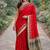 Red soft silk banarasi jacuard work designer party wear saree with unstitched blouse piece
