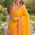 Orange soft silk banarasi jacuard work designer party wear saree with unstitched blouse piece