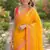 Orange soft silk banarasi jacuard work designer party wear saree with unstitched blouse piece