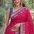 Pink soft silk banarasi jacuard work designer party wear saree with unstitched blouse piece