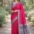 Pink soft silk banarasi jacuard work designer party wear saree with unstitched blouse piece
