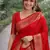 Red soft silk banarasi jacuard work designer party wear saree with unstitched blouse piece