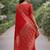 Red soft silk banarasi jacuard work designer party wear saree with unstitched blouse piece