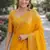 Yelllow soft silk banarasi jacuard work designer party wear saree with unstitched blouse piece