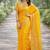 Yelllow soft silk banarasi jacuard work designer party wear saree with unstitched blouse piece