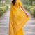 Yelllow soft silk banarasi jacuard work designer party wear saree with unstitched blouse piece