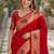 Red soft silk banarasi jacuard work designer party wear saree with unstitched blouse piece