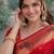 Red soft silk banarasi jacuard work designer party wear saree with unstitched blouse piece