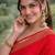 Red soft silk banarasi jacuard work designer party wear saree with unstitched blouse piece