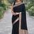 Black soft silk banarasi jacuard work designer party wear saree with unstitched blouse piece