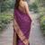 Wine soft silk banarasi jacuard work designer party wear saree with unstitched blouse piece